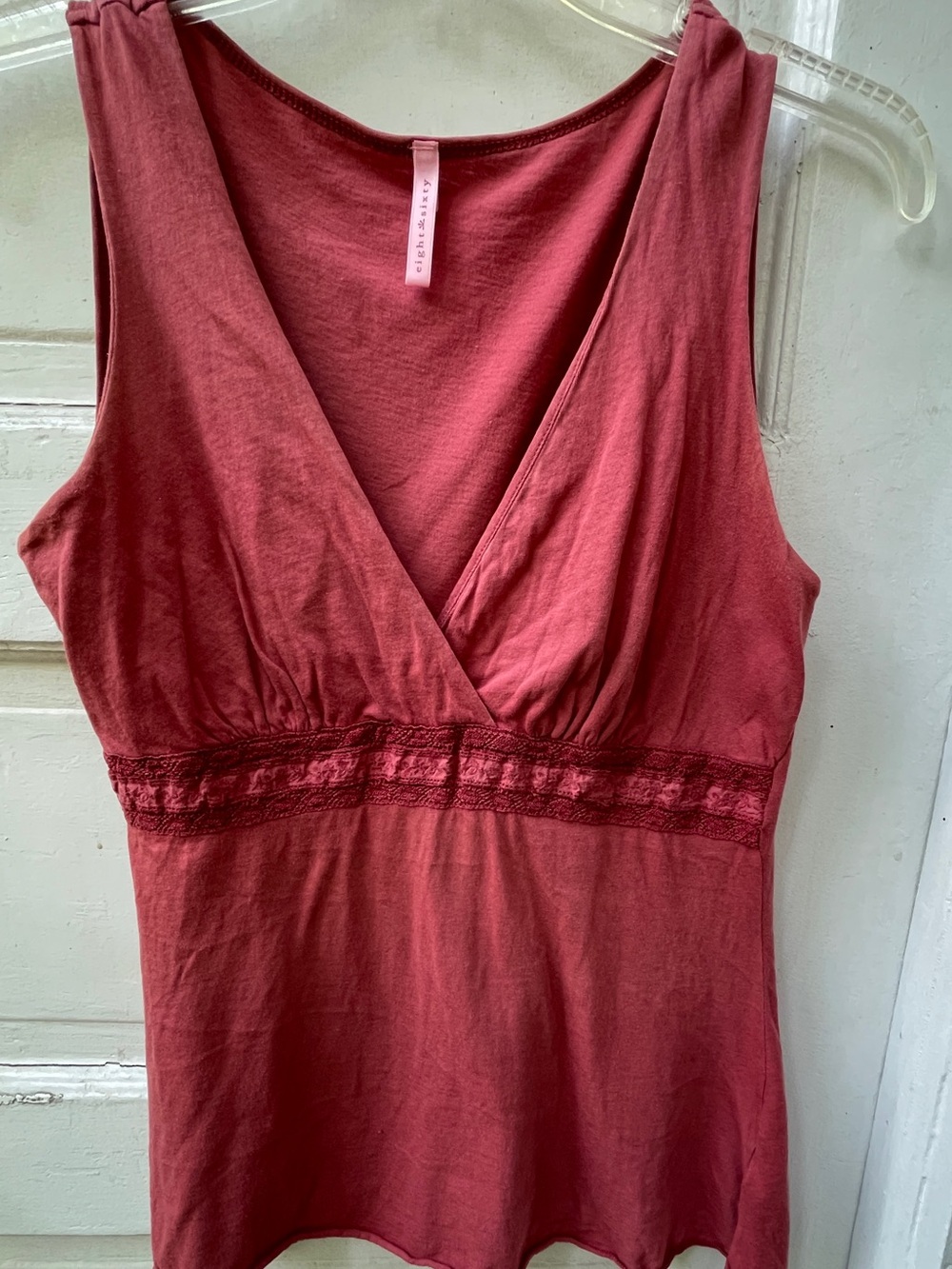 Eight Sixty Coral Boho Lace Tank Top | Size M